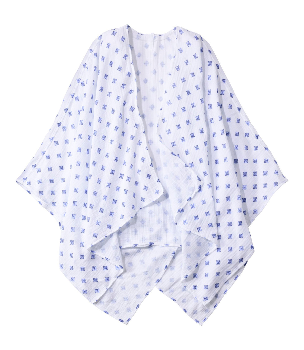 L.L.Bean Women's Cloud Gauze Wrap, Print French Blue Medallion