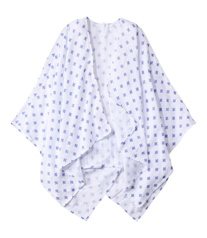 L.L.Bean Women's Cloud Gauze Wrap, Print French Blue Medallion