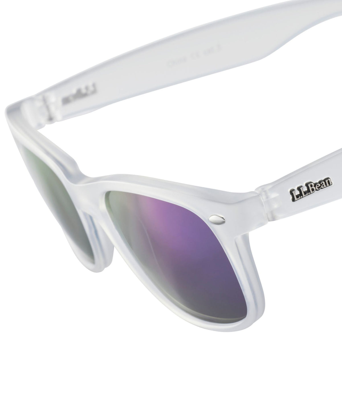 L.L.Bean Adults' L.L.Bean C-Jay Polarized Sunglasses Matte Crystal Gray/Smoke with Green Mirror