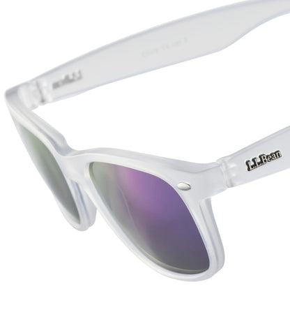 L.L.Bean Adults' L.L.Bean C-Jay Polarized Sunglasses Matte Crystal Gray/Smoke with Green Mirror