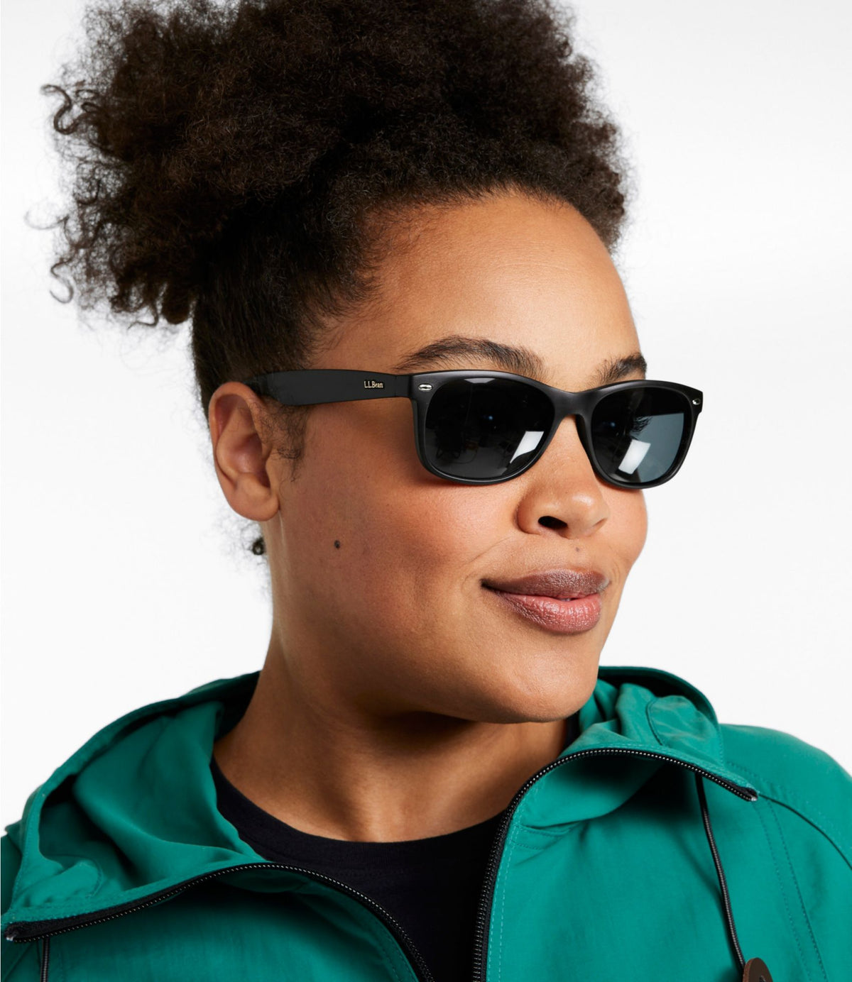 L.L.Bean Adults' L.L.Bean C-Jay Polarized Sunglasses Matte Crystal Gray/Smoke with Green Mirror