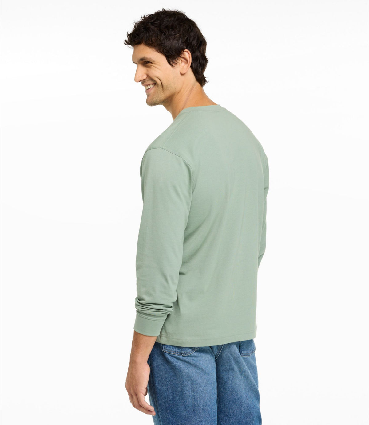 L.L.Bean Men's Carefree Unshrinkable Henley, Long-Sleeve, Slightly Fitted Charcoal Heather