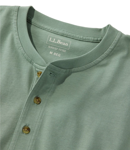 L.L.Bean Men's Carefree Unshrinkable Henley, Long-Sleeve, Slightly Fitted Charcoal Heather