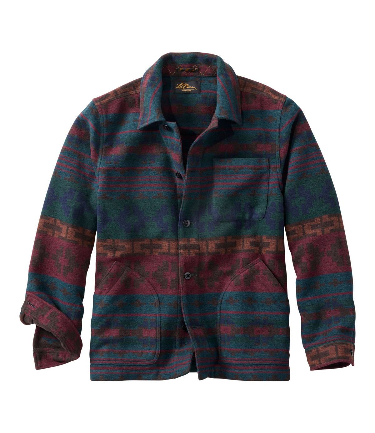 L.L.Bean Men's Signature Jacquard Shirt Jac Deep Rosewood