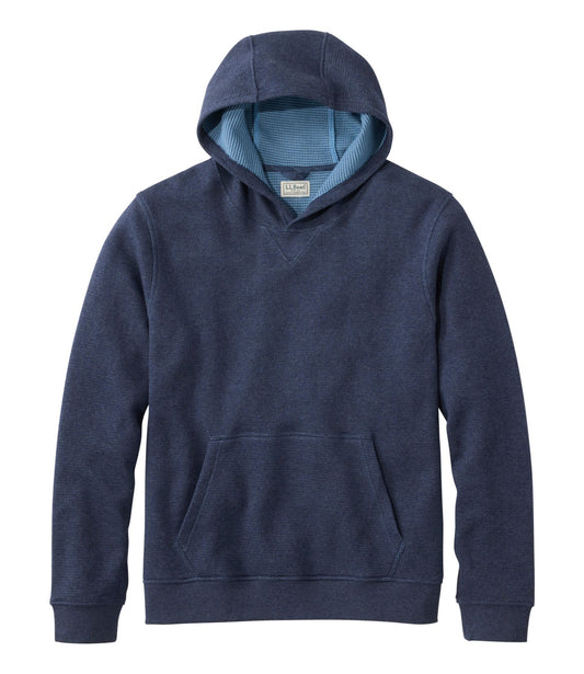 L.L.Bean Men's All Seasons Textured Sweats, Hoodie Carbon Navy Heather