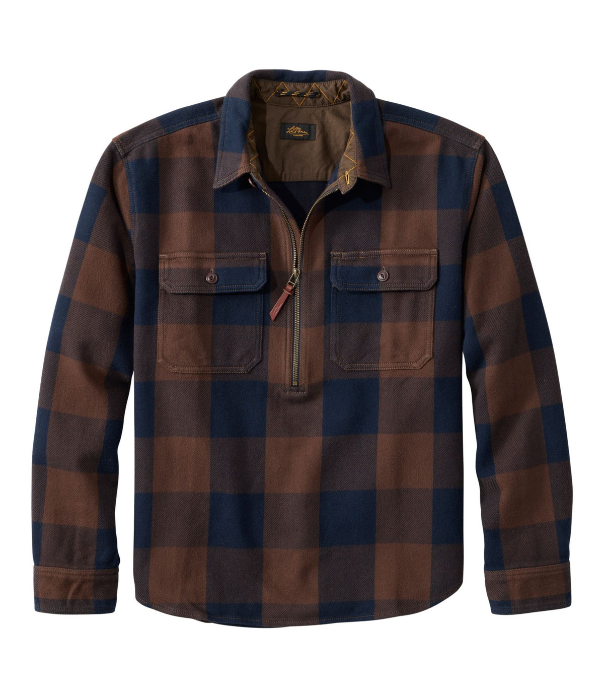 L.L.Bean Men's Signature Fisherman Twill Shirt Deep Sable