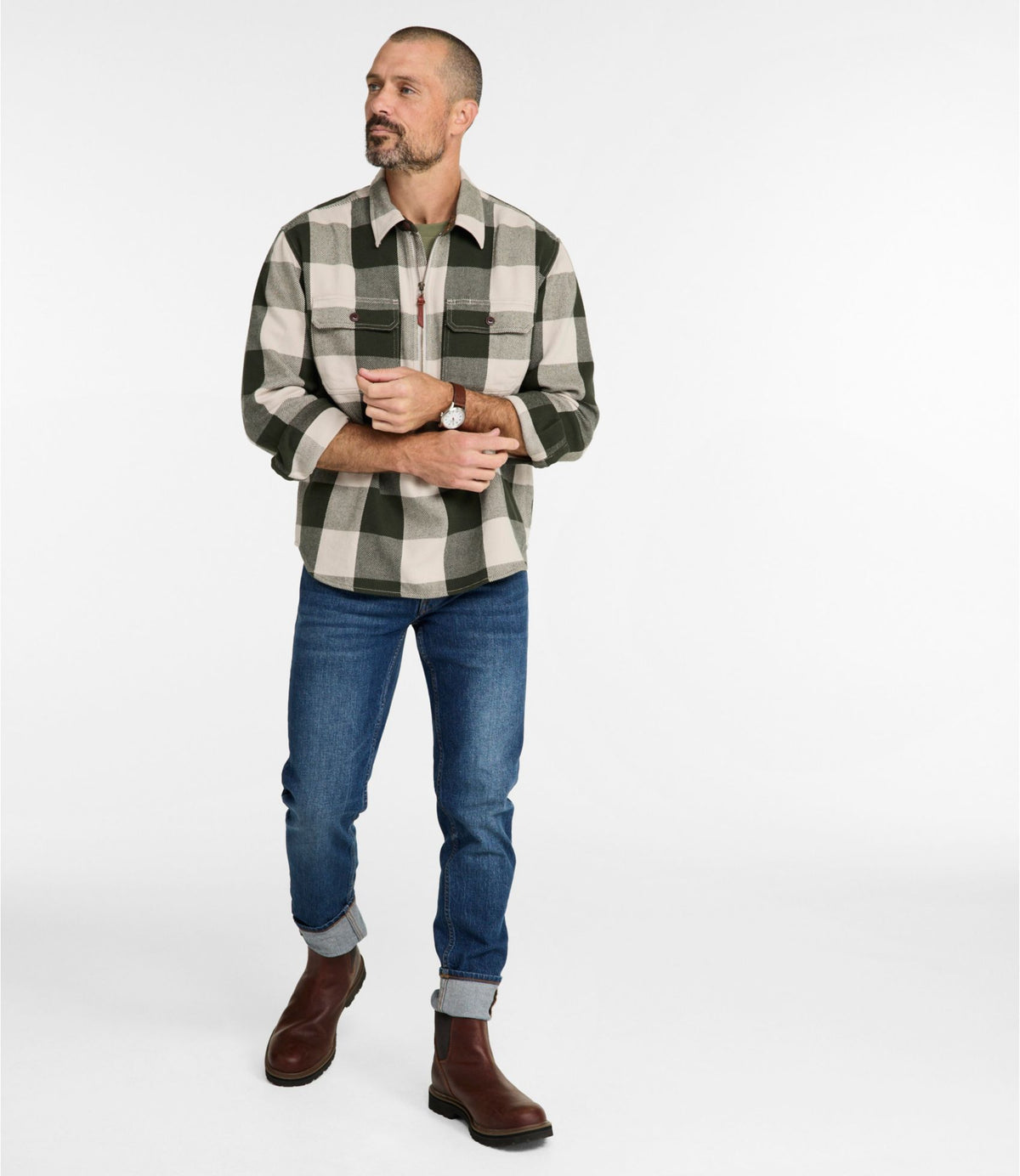 L.L.Bean Men's Signature Fisherman Twill Shirt Deep Sable