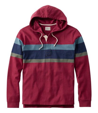 L.L.Bean Men's Bean's Vintage Soft Rugby Hoodie Bordeaux