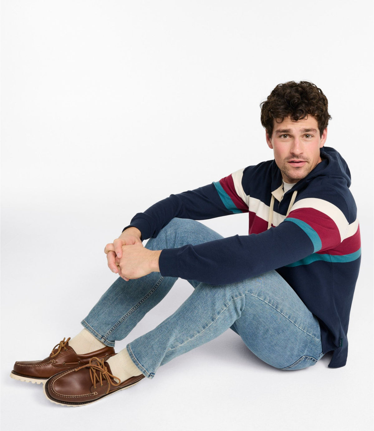 L.L.Bean Men's Bean's Vintage Soft Rugby Hoodie Bordeaux