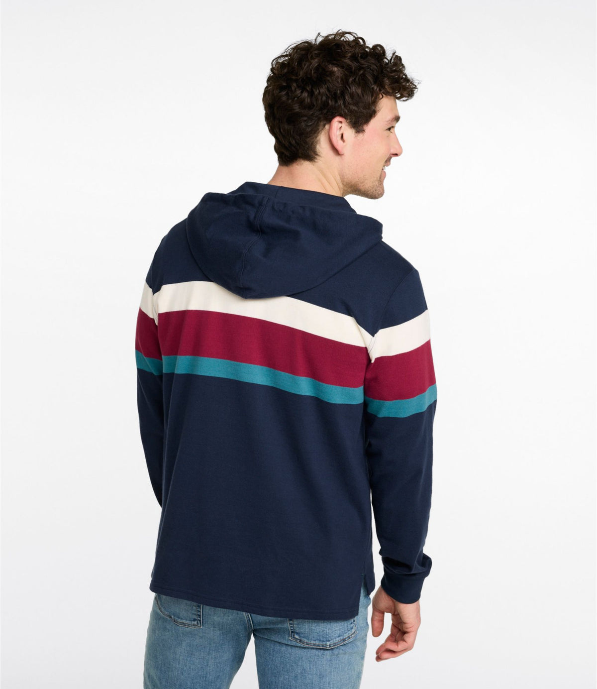 L.L.Bean Men's Bean's Vintage Soft Rugby Hoodie Bordeaux