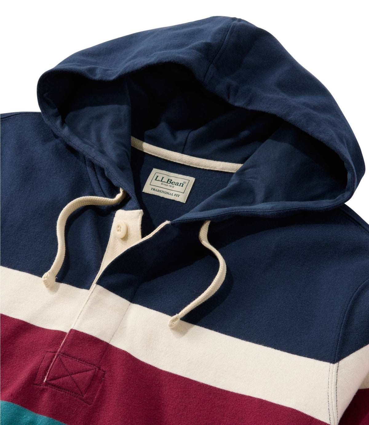 L.L.Bean Men's Bean's Vintage Soft Rugby Hoodie Bordeaux