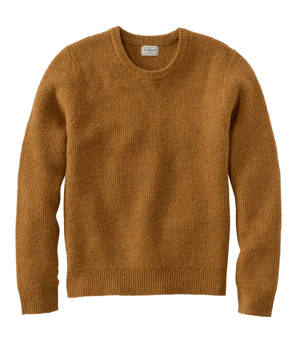 L.L.Bean Men's Heritage Honeycomb Sweater, Crewneck Dark Bronze Heather