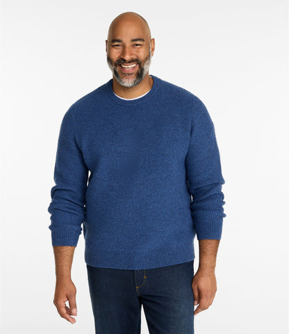 L.L.Bean Men's Heritage Honeycomb Sweater, Crewneck Dark Bronze Heather