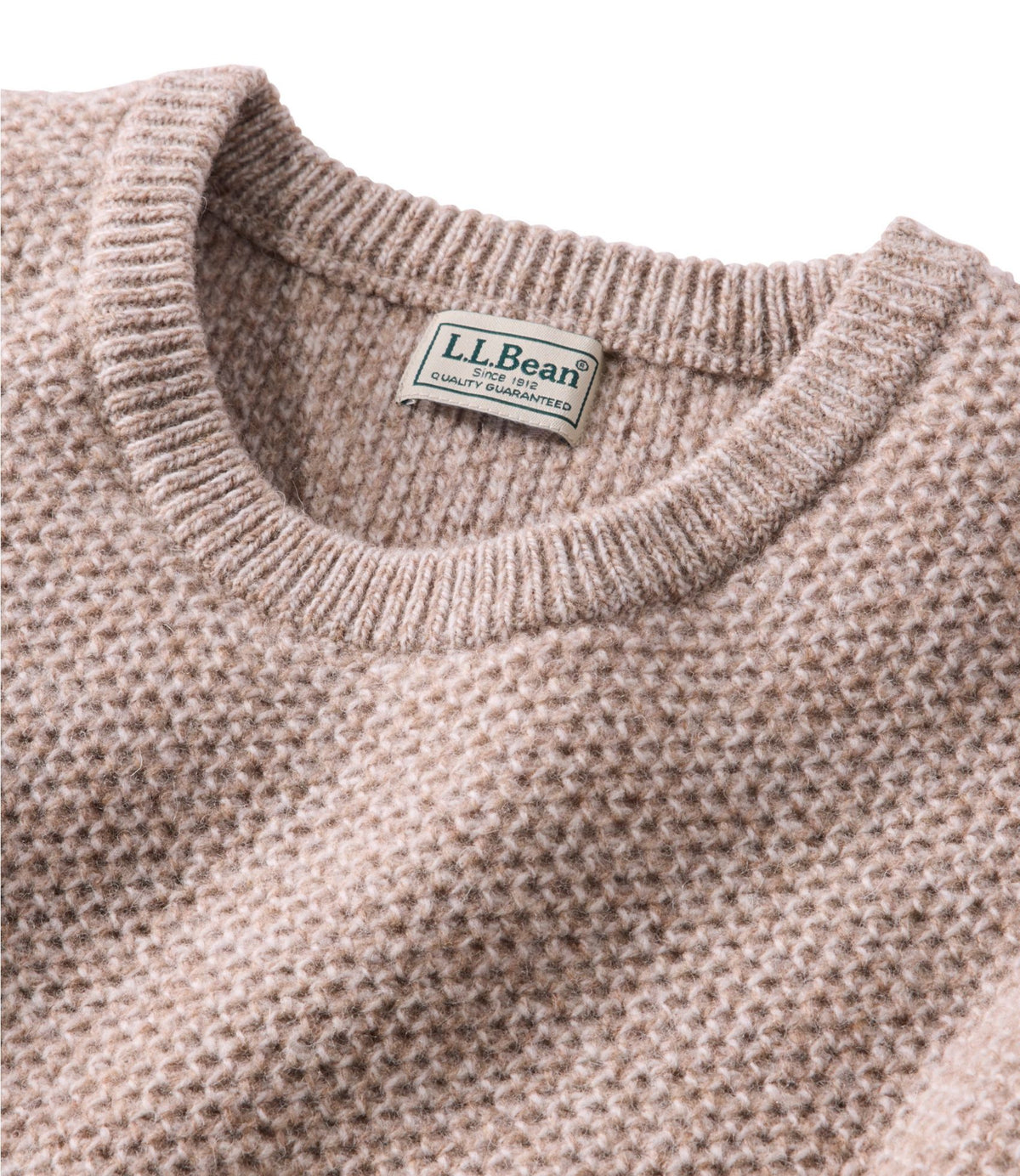 L.L.Bean Men's Heritage Honeycomb Sweater, Crewneck Dark Bronze Heather