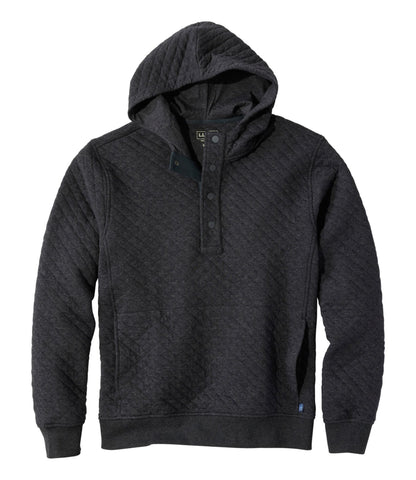 L.L.Bean Men's Bean's Quilted Snap Hoodie Dark Charcoal Heather