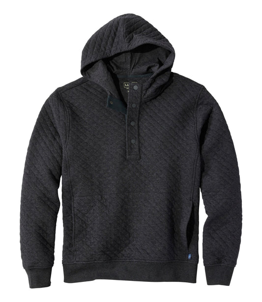 L.L.Bean Men's Bean's Quilted Snap Hoodie Dark Charcoal Heather
