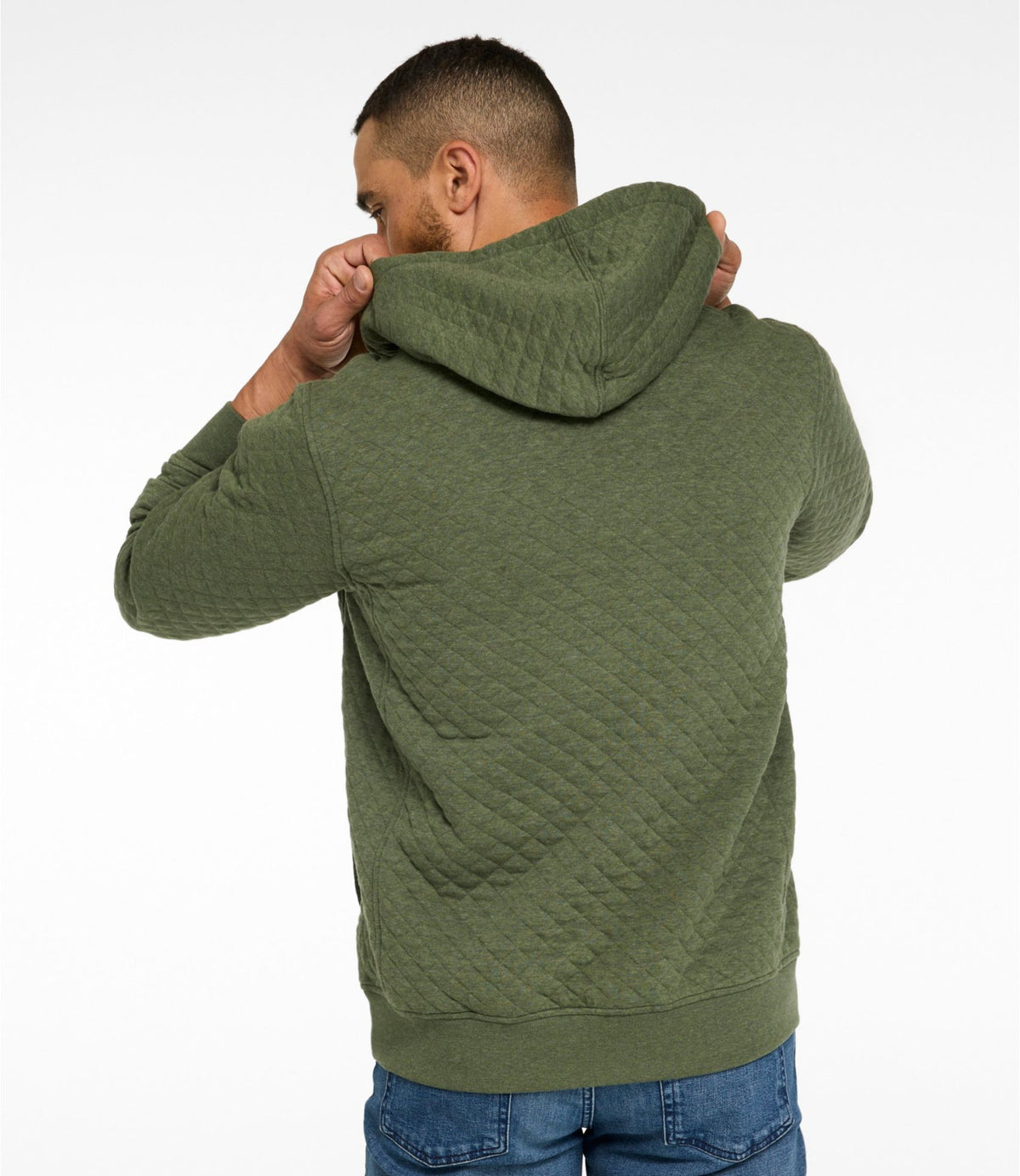 L.L.Bean Men's Bean's Quilted Snap Hoodie Dark Charcoal Heather