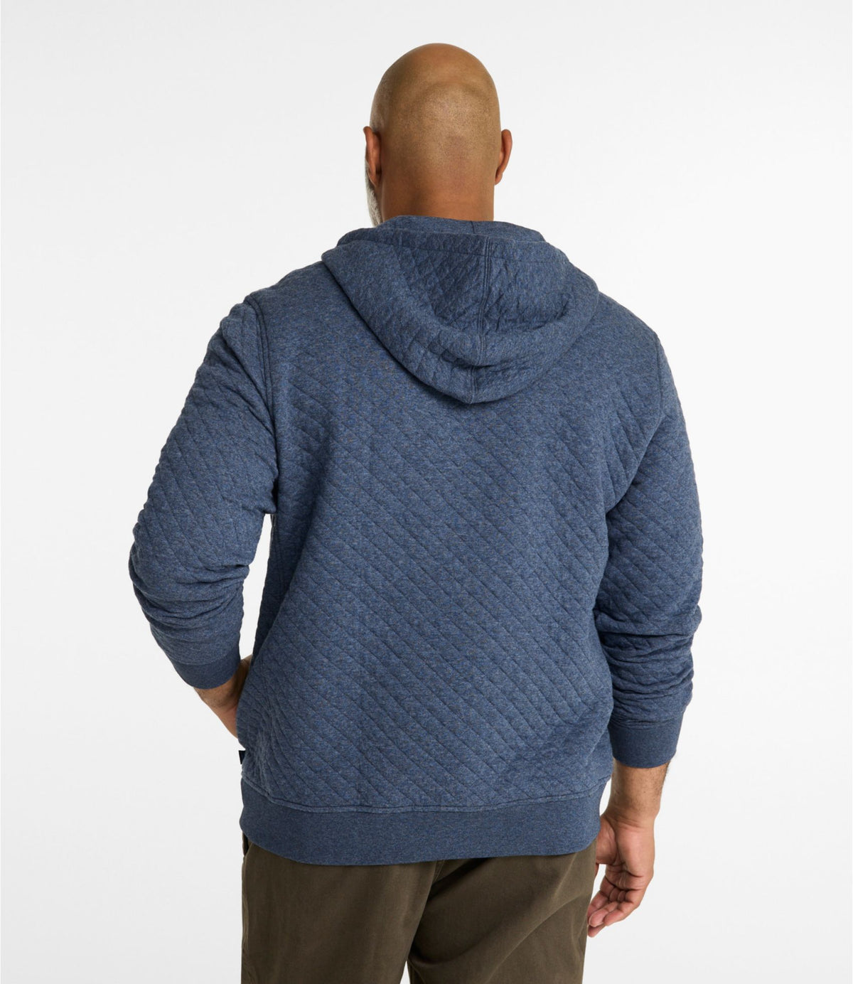 L.L.Bean Men's Bean's Quilted Snap Hoodie Dark Charcoal Heather
