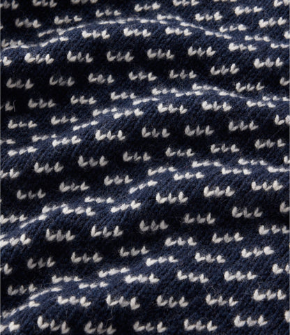 L.L.Bean Men's Bean's Classic Ragg Wool Sweater, Rollneck, Birds'-Eye Classic Navy/Light Gray Heather