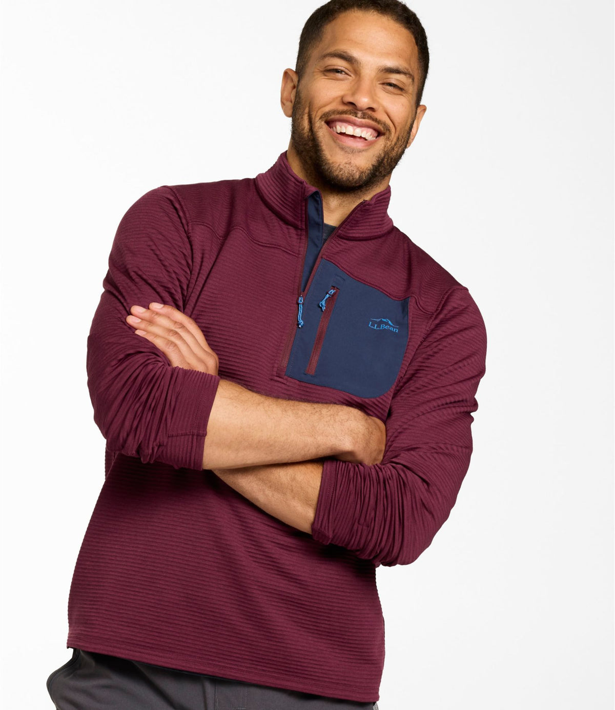 L.L.Bean Men's Cresta Fleece Quarter-Zip Pullover Classic Navy