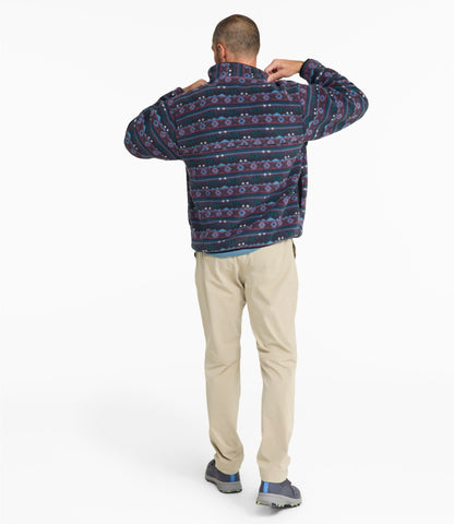 L.L.Bean Men's Mountain Classic Fleece Pullover, Print Dark Black Retro Diamond