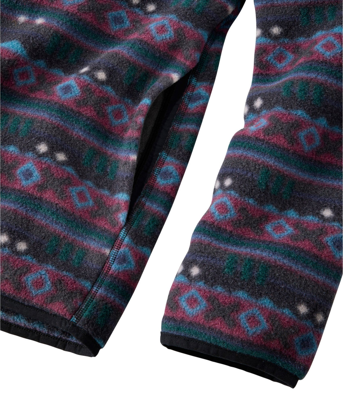 L.L.Bean Men's Mountain Classic Fleece Pullover, Print Dark Black Retro Diamond