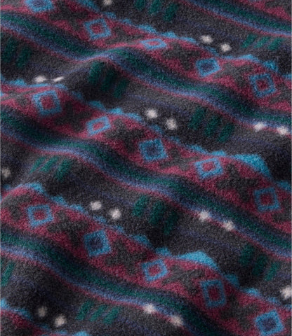 L.L.Bean Men's Mountain Classic Fleece Pullover, Print Dark Black Retro Diamond