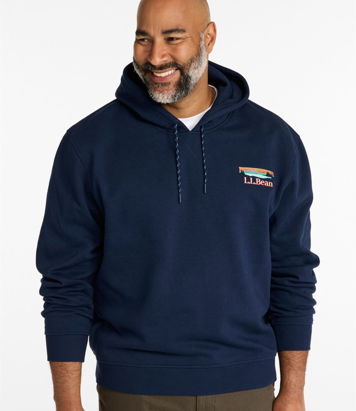 L.L.Bean Men's Mountain Classic Hoodie Classic Navy Katahdin Logo