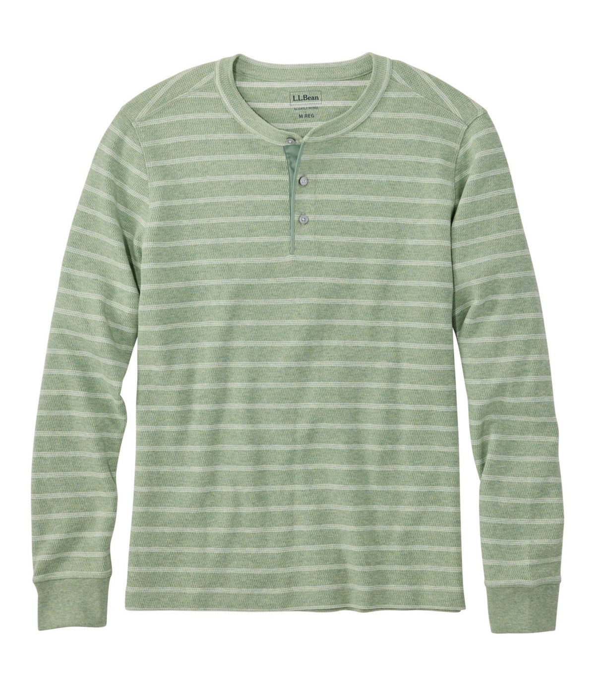 L.L.Bean Men's Bean's Vintage Soft Knit Henley, Stripe Faded Sage Stripe
