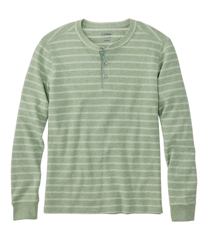 L.L.Bean Men's Bean's Vintage Soft Knit Henley, Stripe Faded Sage Stripe
