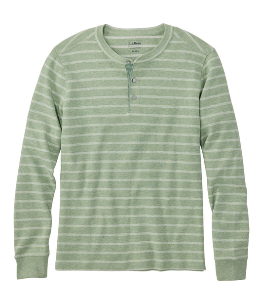 L.L.Bean Men's Bean's Vintage Soft Knit Henley, Stripe Faded Sage Stripe