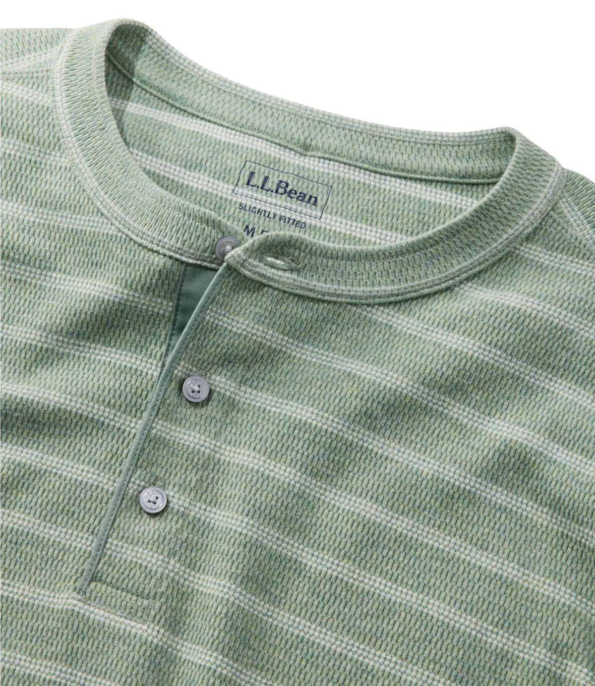 L.L.Bean Men's Bean's Vintage Soft Knit Henley, Stripe Faded Sage Stripe