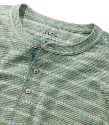 L.L.Bean Men's Bean's Vintage Soft Knit Henley, Stripe Faded Sage Stripe