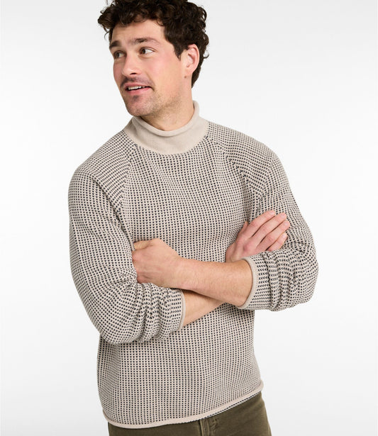 L.L.Bean Men's The Original Double L® Rollneck Sweater, Bird's-Eye Oatmeal Birdseye