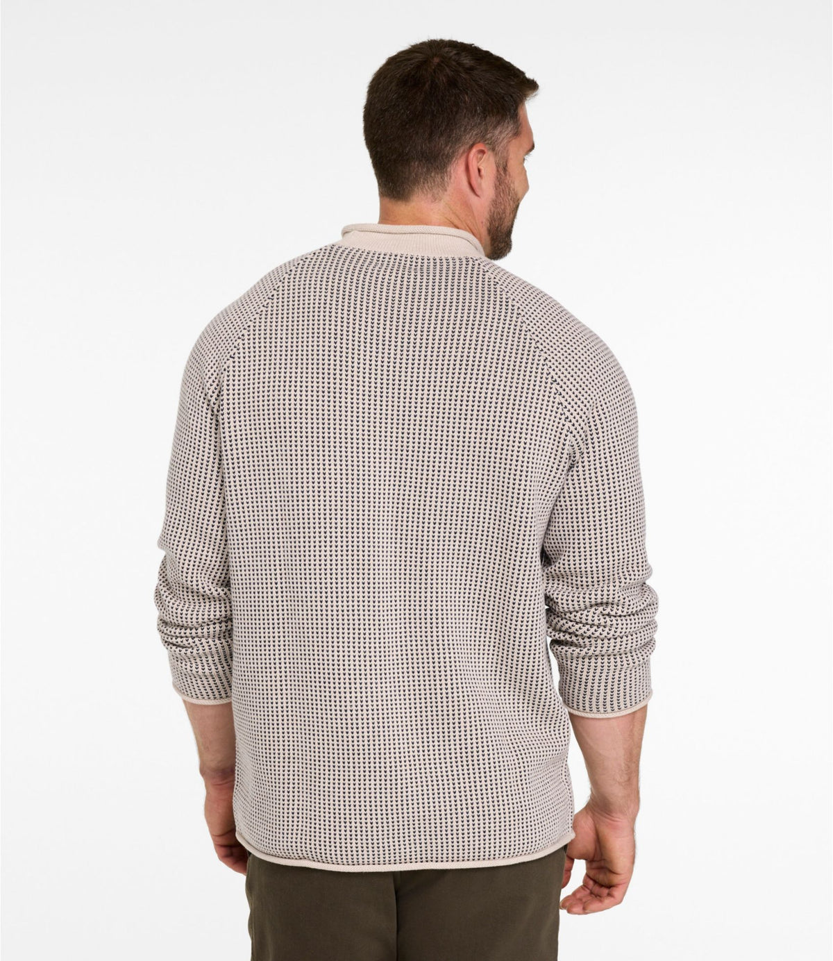 L.L.Bean Men's The Original Double L® Rollneck Sweater, Bird's-Eye Oatmeal Birdseye