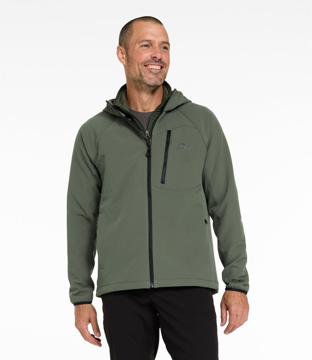 L.L.Bean Men's STORMEGA™ Softshell Hoodie Thyme