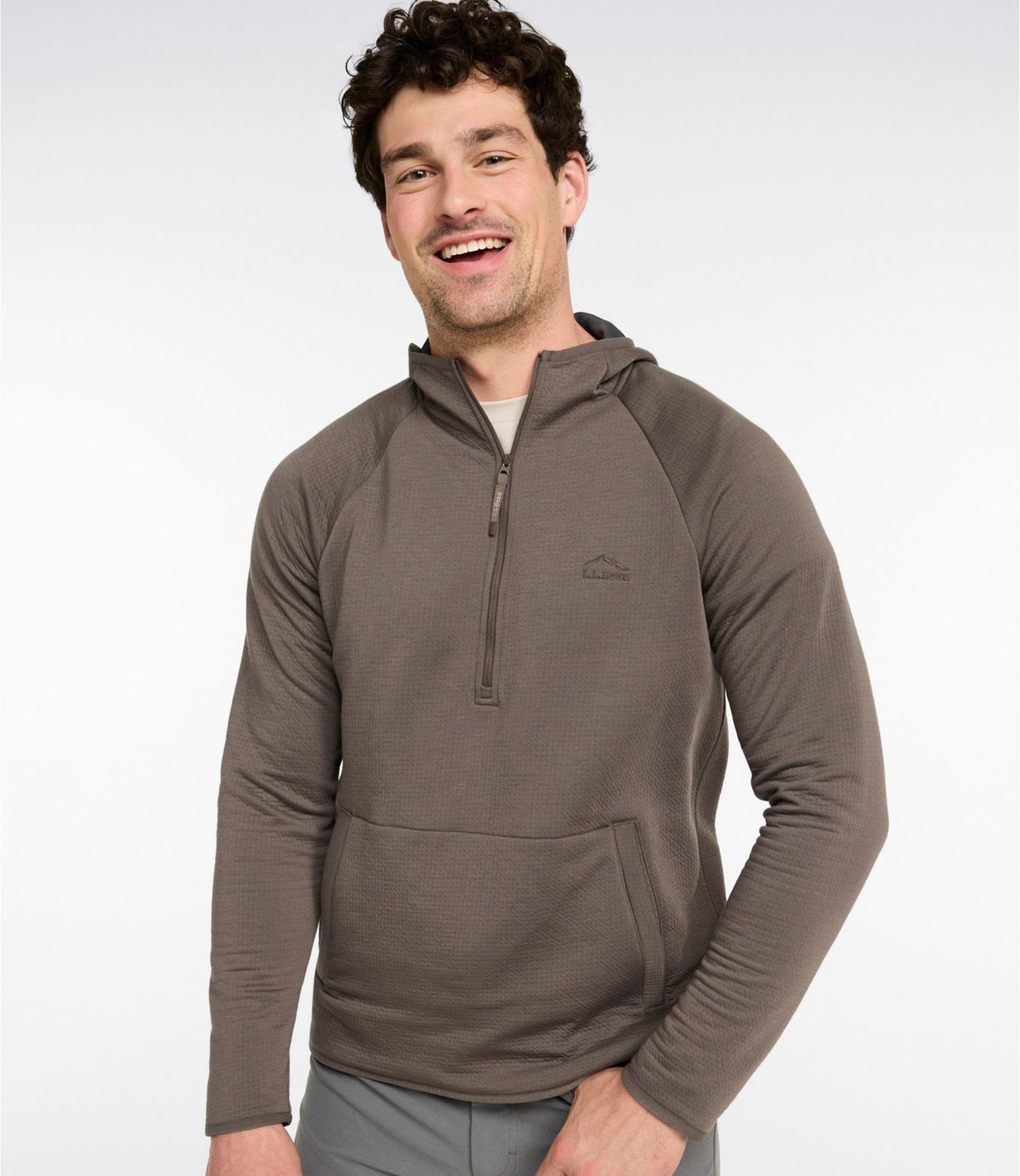 L.L.Bean Men's VentureTek 1/4 Zip Hoodie Dark Cinder