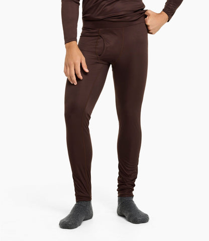 L.L.Bean Men's L.L.Bean Synthetic Silk Base Layer Pants Deepest Brown