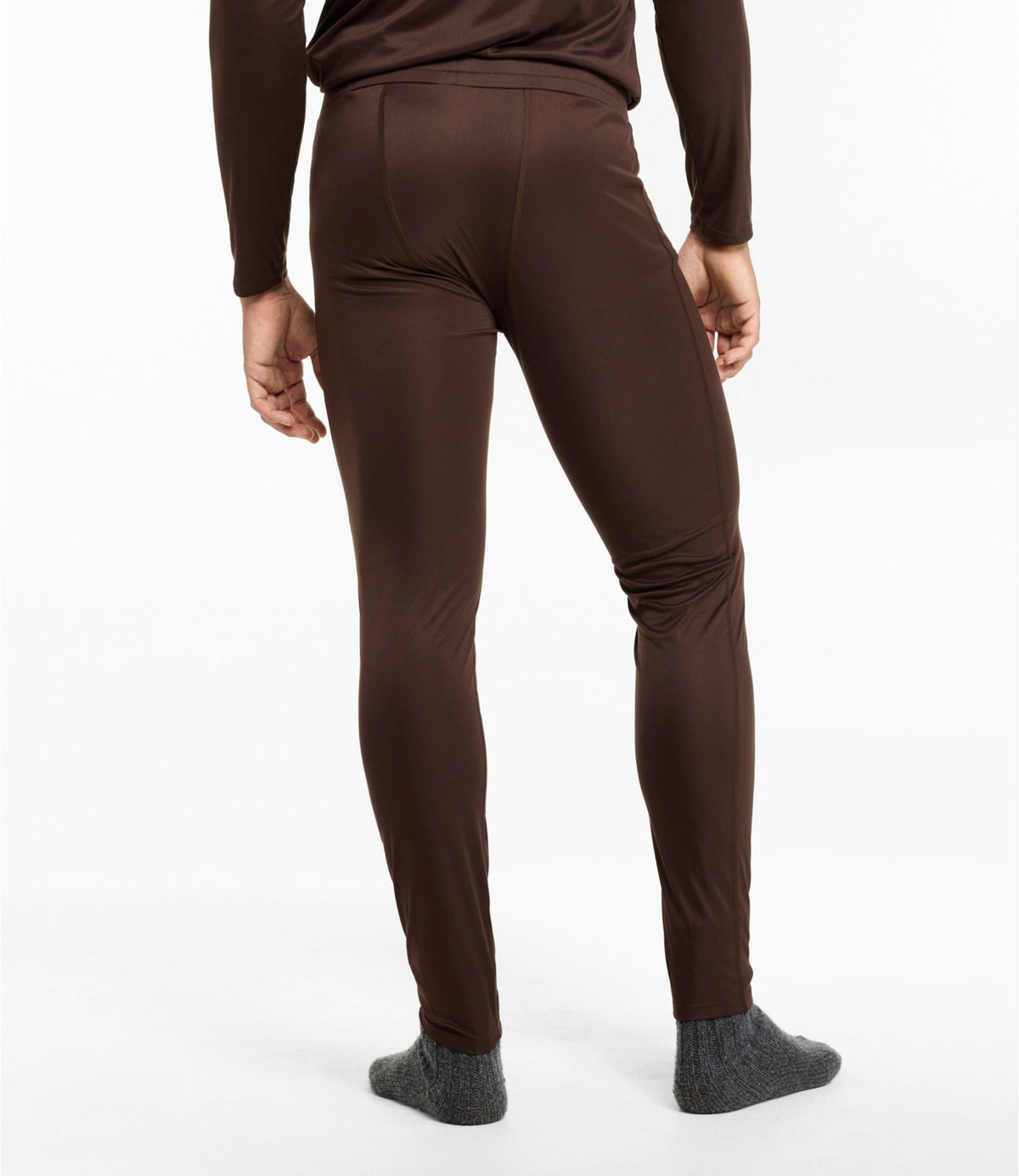 L.L.Bean Men's L.L.Bean Synthetic Silk Base Layer Pants Deepest Brown