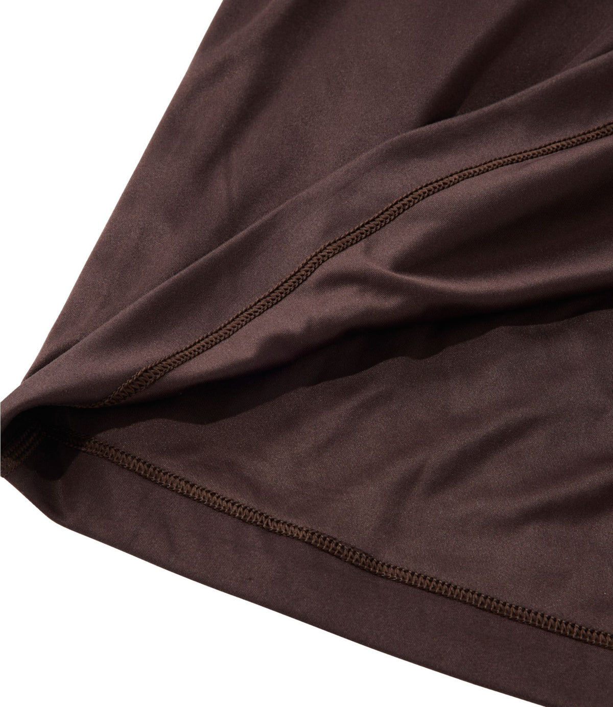 L.L.Bean Men's L.L.Bean Synthetic Silk Base Layer Top, Long-Sleeve Crew Deepest Brown