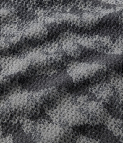 L.L.Bean Men's Ridgeknit Pullover, Quarter-Zip Print Black Caps