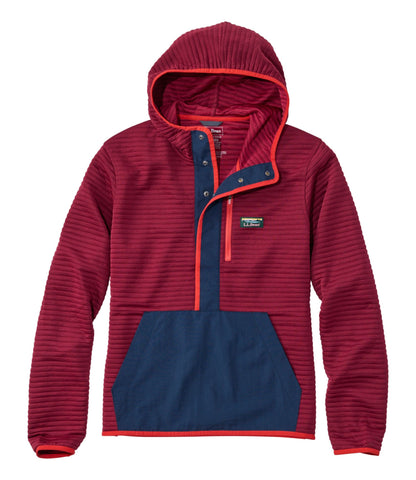 L.L.Bean Men's Airlight Knit Pullover Hoodie Bordeaux/Classic Navy