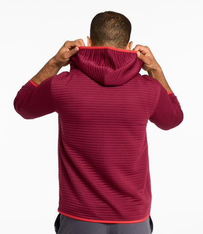 L.L.Bean Men's Airlight Knit Pullover Hoodie Bordeaux/Classic Navy