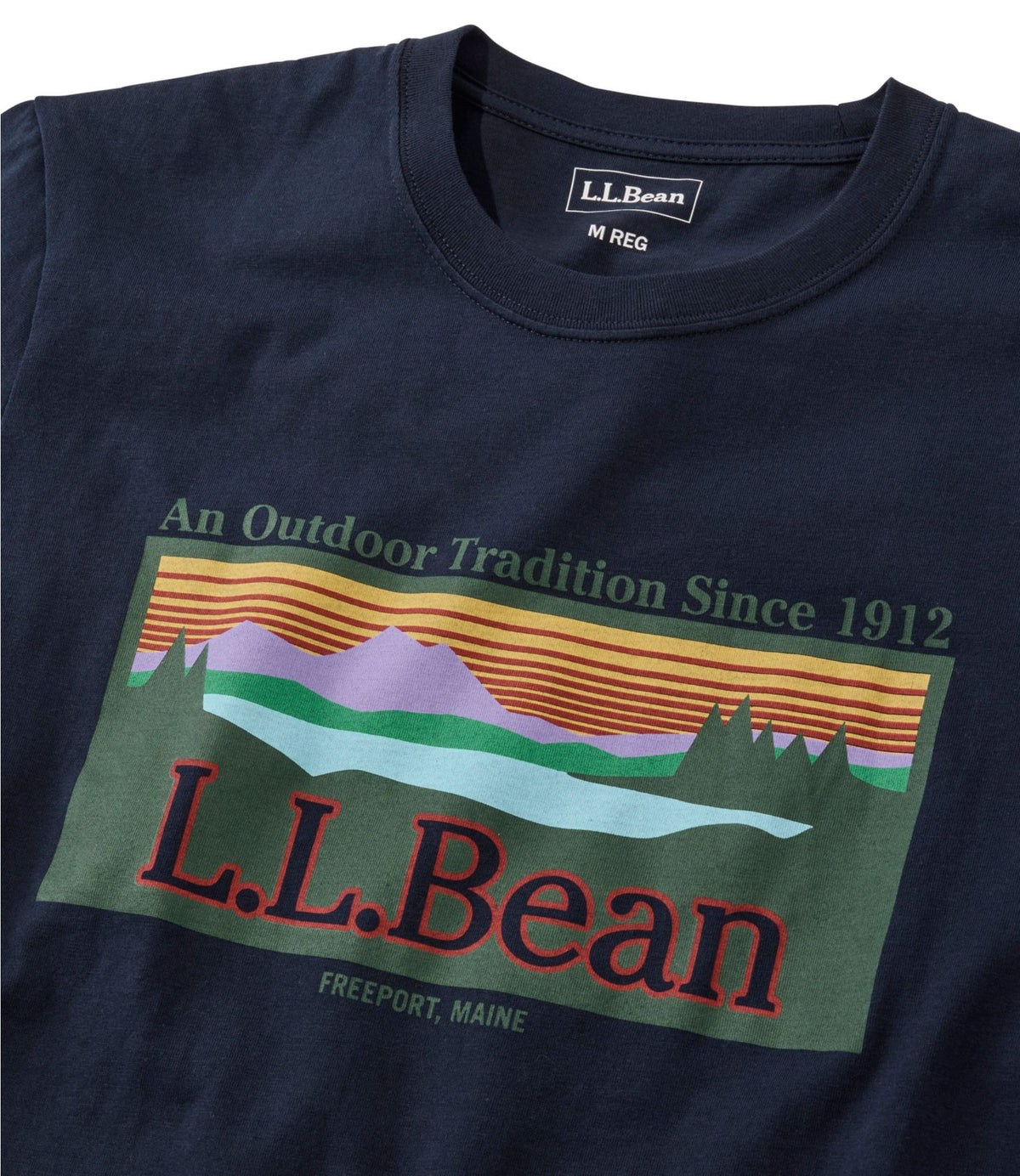 L.L.Bean Men's Mountain Classic Tee, Short-Sleeve Classic Navy