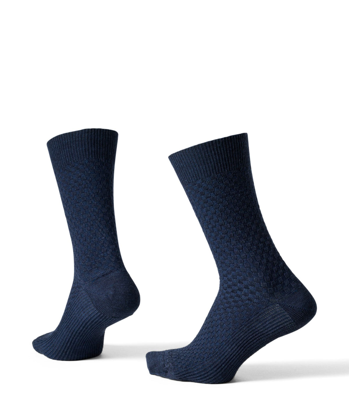 L.L.Bean Men's Smartwool Everyday Basketweave Crew Socks Deep Navy
