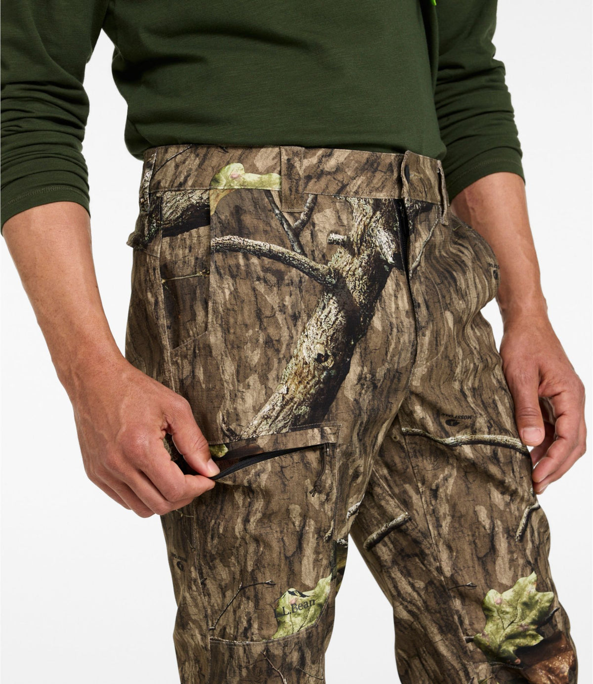 L.L.Bean Men's Hunter's Pathfinder Field Pants with No Fly Zone, Camo Mossy Oak Country Roots