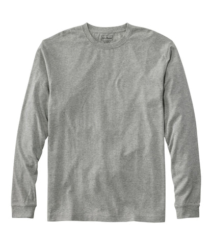 L.L.Bean Men's Carefree Unshrinkable Tee, Traditional Fit, Long-Sleeve Gray Heather