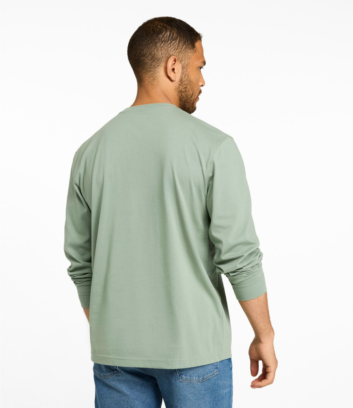 L.L.Bean Men's Carefree Unshrinkable Tee, Traditional Fit, Long-Sleeve Gray Heather