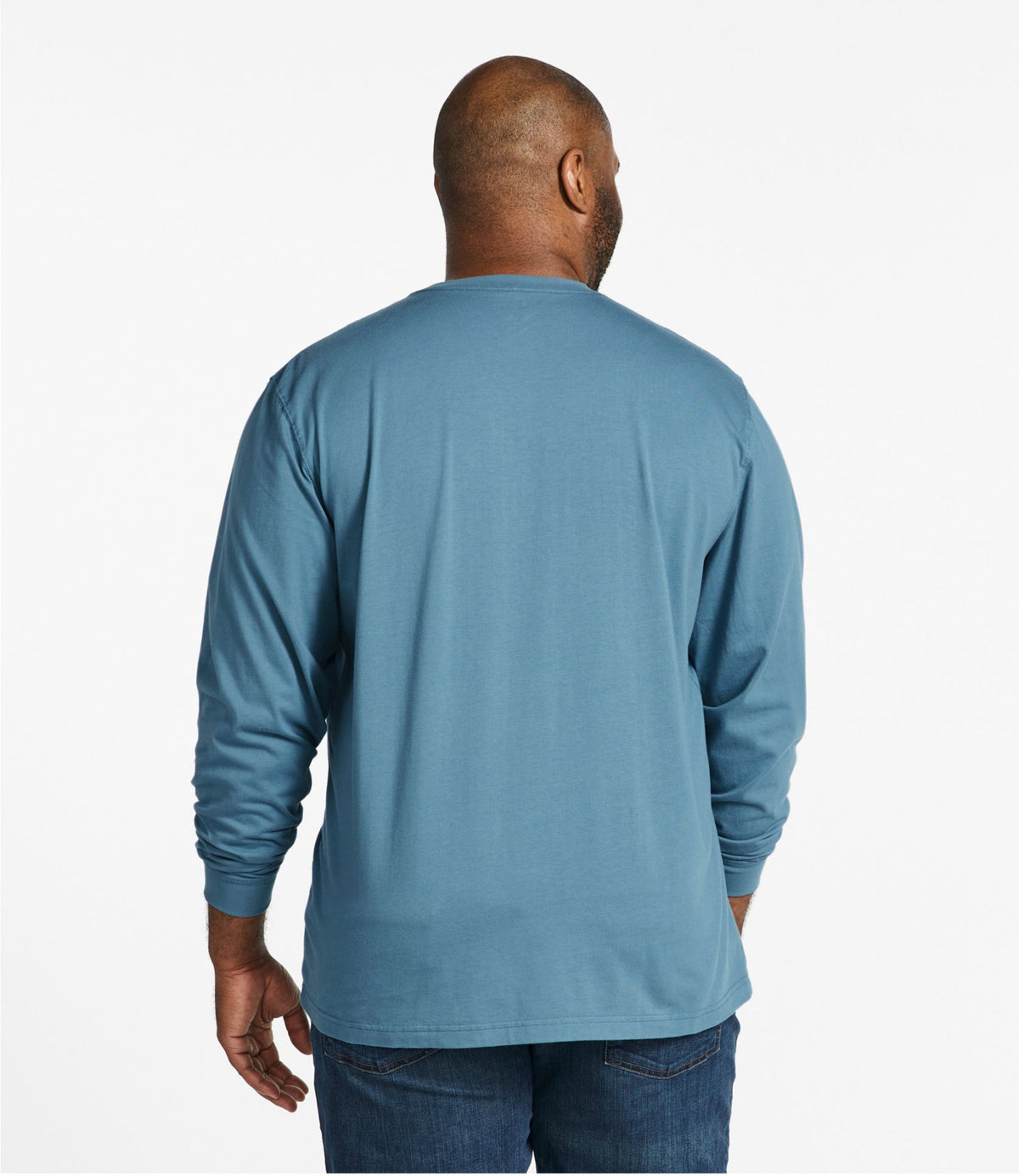L.L.Bean Men's Carefree Unshrinkable Tee, Traditional Fit, Long-Sleeve Gray Heather