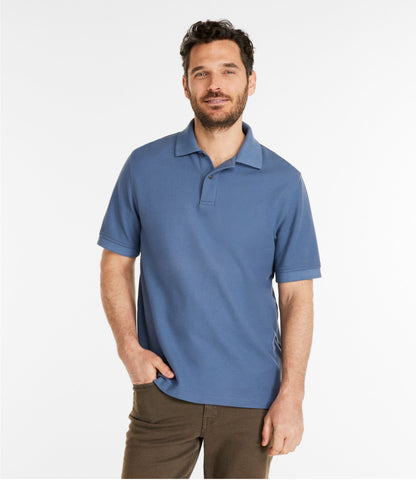 L.L.Bean Men's Premium Double L® Polo, Banded Short-Sleeve Without Pocket Juniper